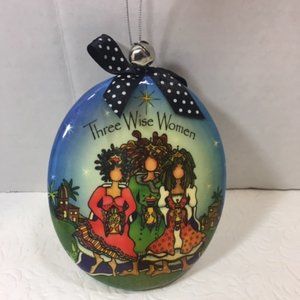 NWT Three Wise Women Christmas Hanging Ornament Holiday w/Bell & Ribbon